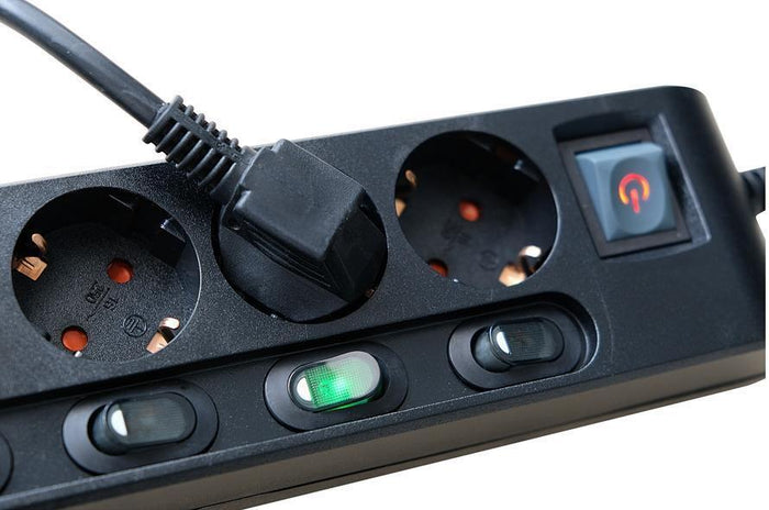 Brennenstuhl 1153110116 prolunghe e multiple 2 m 6 presa(e) AC Interno Nero