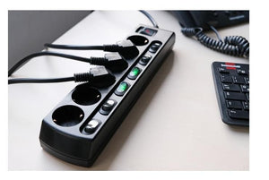 Brennenstuhl 1153110116 prolunghe e multiple 2 m 6 presa(e) AC Interno Nero