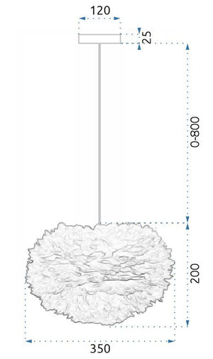 Lampada Pensile Di Piume Bianco APP335-3CP