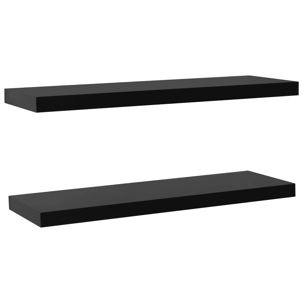 Mensole a Muro Galleggianti 2 pz Nere 120x20x3,8 cm cod mxl 67207