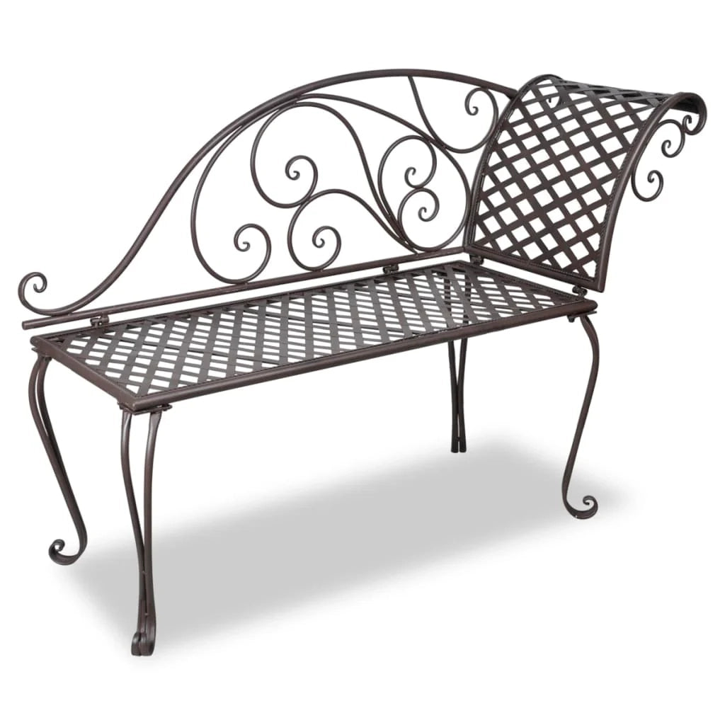 Chaise longue da giardino 128 cm acciaio marrone anticato 02_0011867