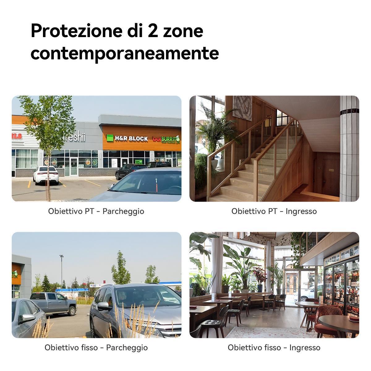 Imou Crusier DUAL 10MP (5MP+5MP) Telecamera Wi-Fi Esterno Doppio Obiettivo, 360°PTZ Videocamera Sorveglianza Esterno con Visione Notturna a Colori, Rilevamento Umano/Veicoli, IP66, Tracciamento Intelligente, 2,4ghz