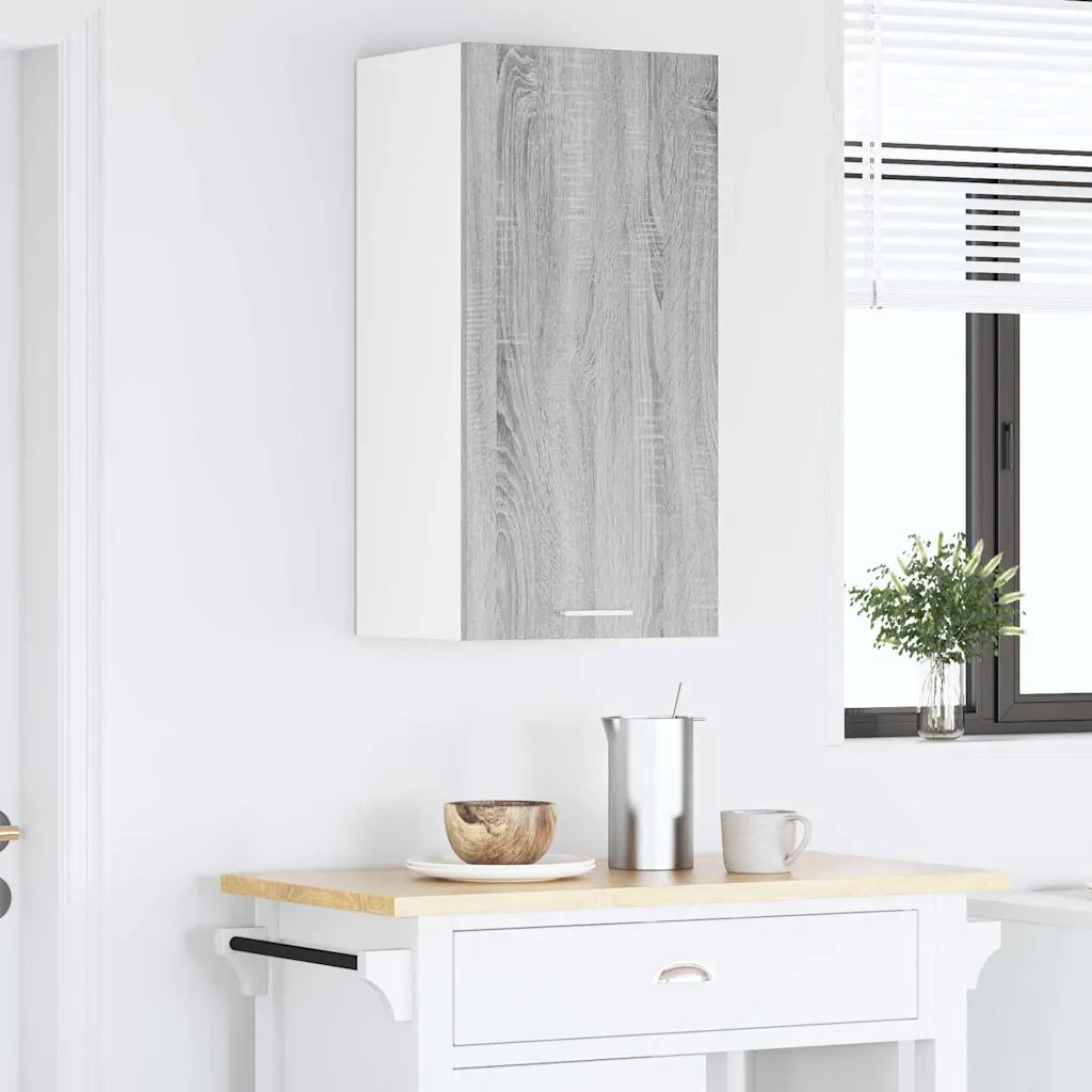 Armadio pensile Grigio Sonoma e Bianco 40 x 31 x 80 cm