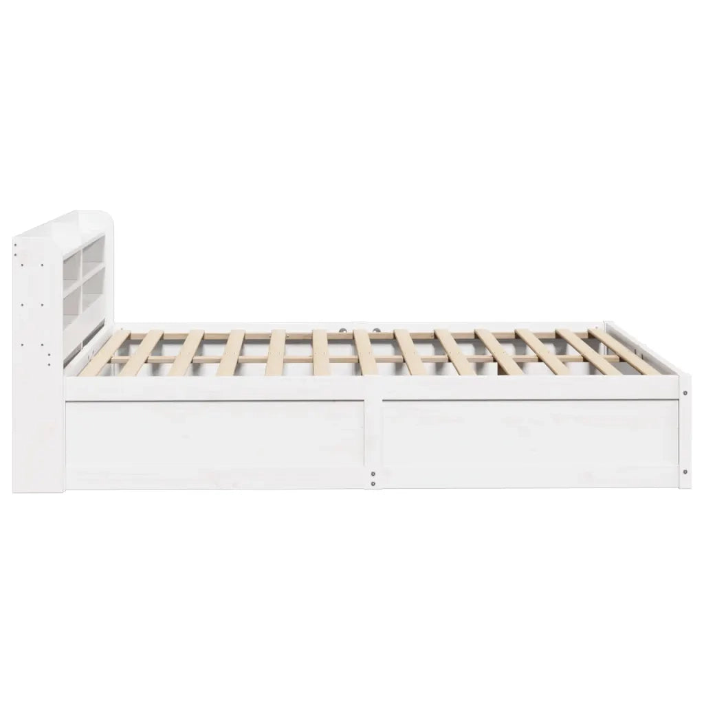 vidaXL Giroletto con Testiera Bianco 140x190 cm in Legno Massello Pino