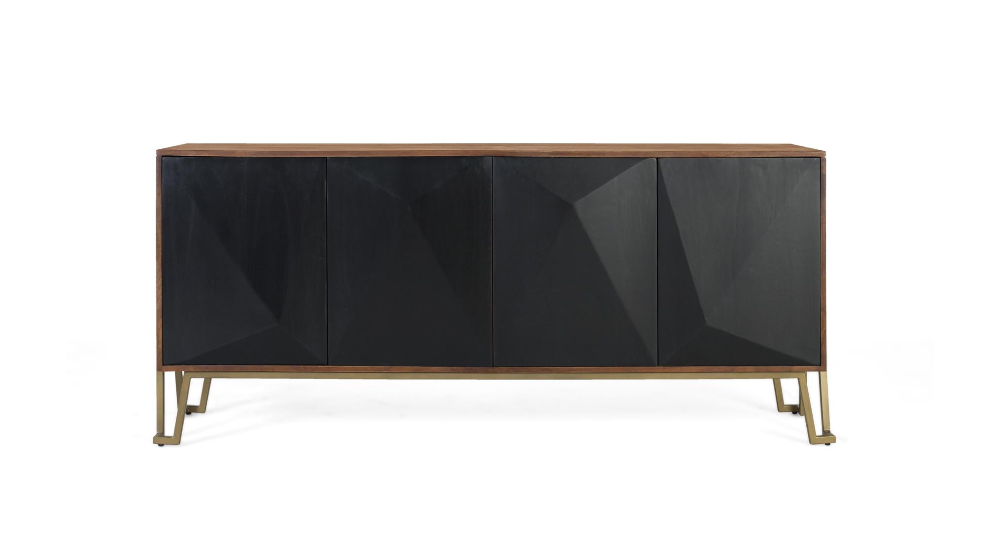 Credenza a quattro ante in legno di mango 180 cm