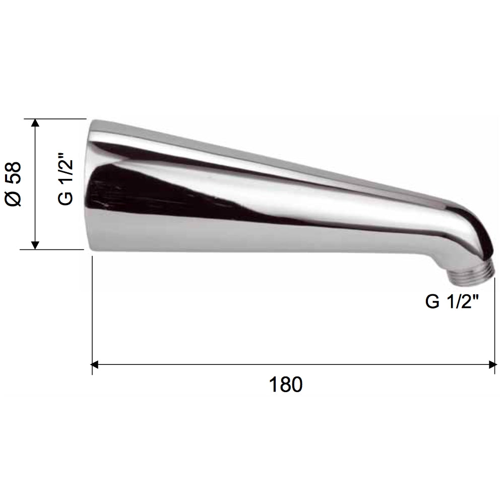 Braccio doccia, conico 20 cm