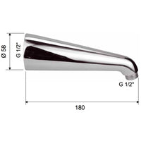 Braccio doccia, conico 20 cm