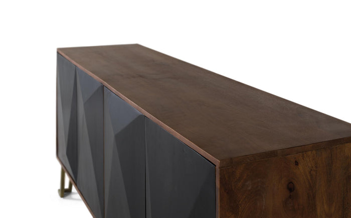 Credenza a quattro ante in legno di mango 180 cm