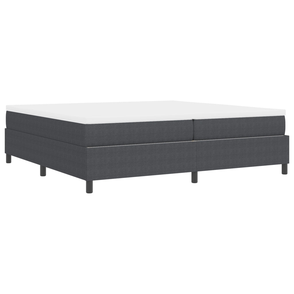 Letto con Rete a Molle e Materasso Grigio Scuro 200x200 cm Tessuto in Corduroy
