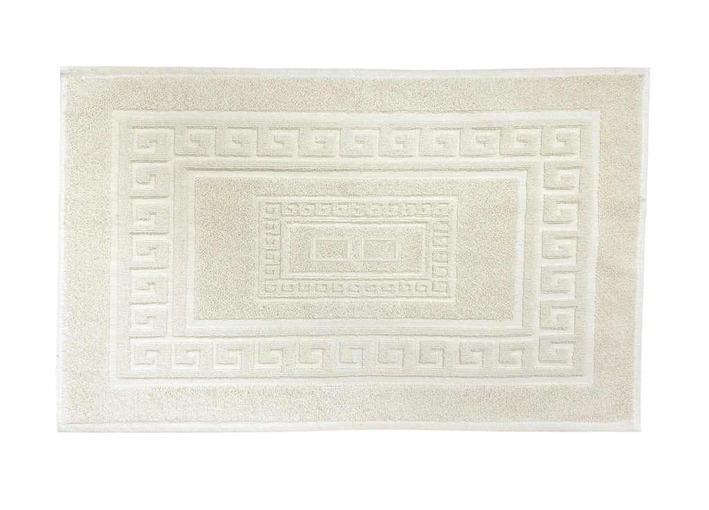 Tappeto Da Bagno Disegno Torino Colore Panna - Par 3Pezzi - Panna