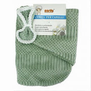 Trade Shop - Cuffia Asciugamano Shampoo Bagno Doccia Asciuga Capelli Fiocchetto Verde 79632 -
