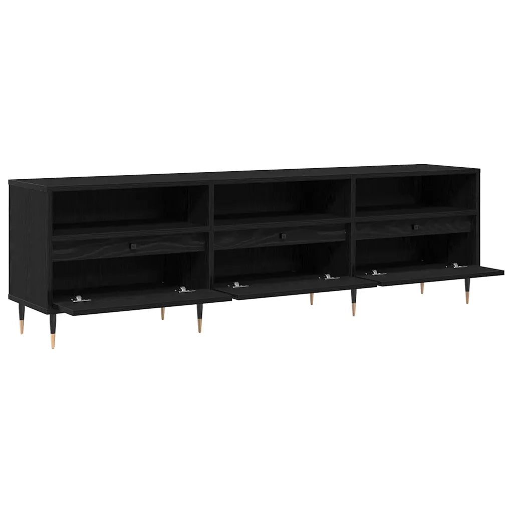 Mobile TV Rovere Nero 150 x 30 x 45 cm Legno multistrato 869075