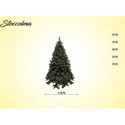 Albero di Natale Stoccolma 225 cm 1369 rami con pigne in pvc