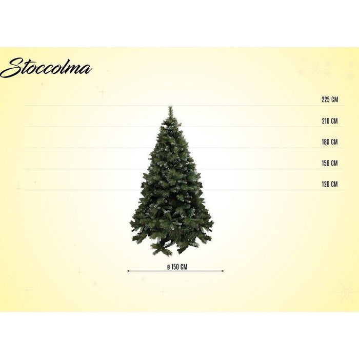 Albero di Natale Stoccolma 225 cm 1369 rami con pigne in pvc