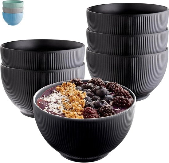 Set di 6 ciotole per muesli - Grande contenitore per zuppe & ciotola per colazione - Ceramica - Resistente a forno a microonde & lavastoviglie - 700 ml