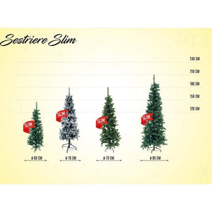 Albero di Natale Sestriere Slim 210 cm 640 rami in pvc