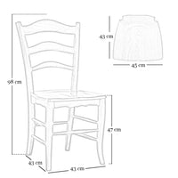 Sedia in legno massello montanara noce scuro con seduta in legno set da 6