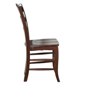 Sedia in legno massello montanara noce scuro con seduta in legno set da 6