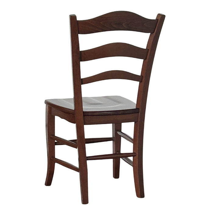 Sedia in legno massello montanara noce scuro con seduta in legno set da 6