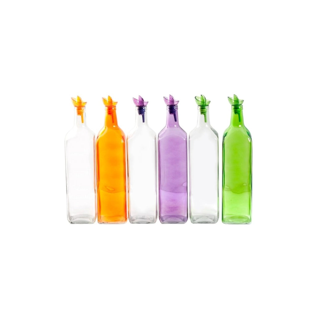 Bottiglia igl olio vetro tappo dosatore colori ass. lt 1,0