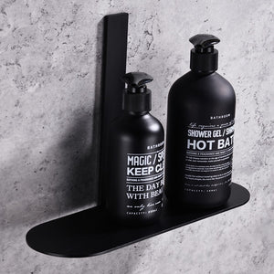 Mensola per bagno nera serie evolution - fissaggio con biadesivo o ad incollo