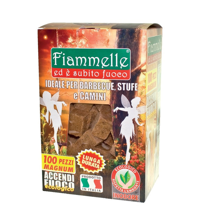 100 ACCENDIFUOCO ECOLOGICI CON FIBRA DI LEGNO