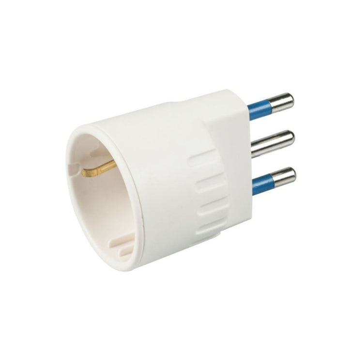 ADATTATORE SCHUKO 16A BIANCO CON PRESA 10/16A