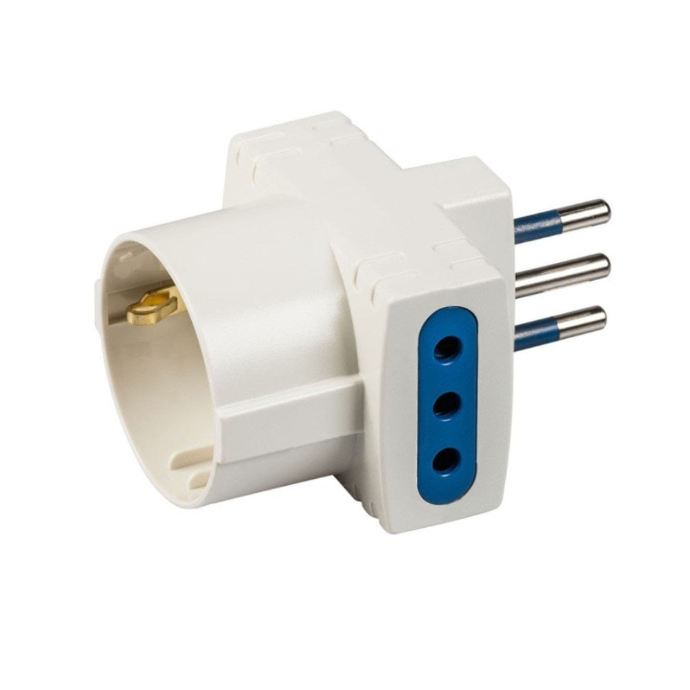 ADATTATORE SCHUKO TRIPLO 10A BIANCO