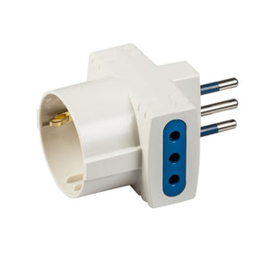 ADATTATORE SCHUKO TRIPLO 10A BIANCO