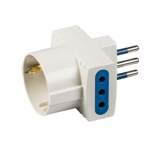 ADATTATORE SCHUKO TRIPLO 10A BIANCO