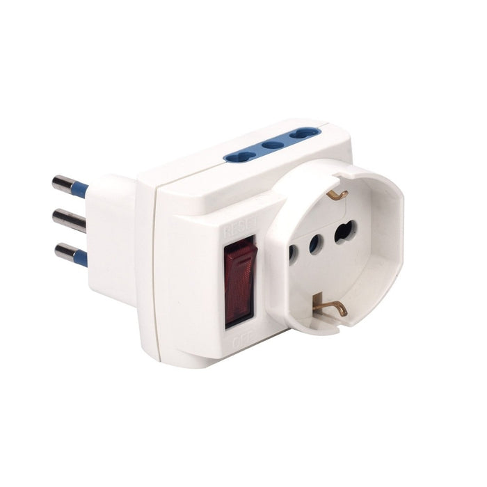 ADATTATORE TRIPLO ON/OFF 10A BIANCO