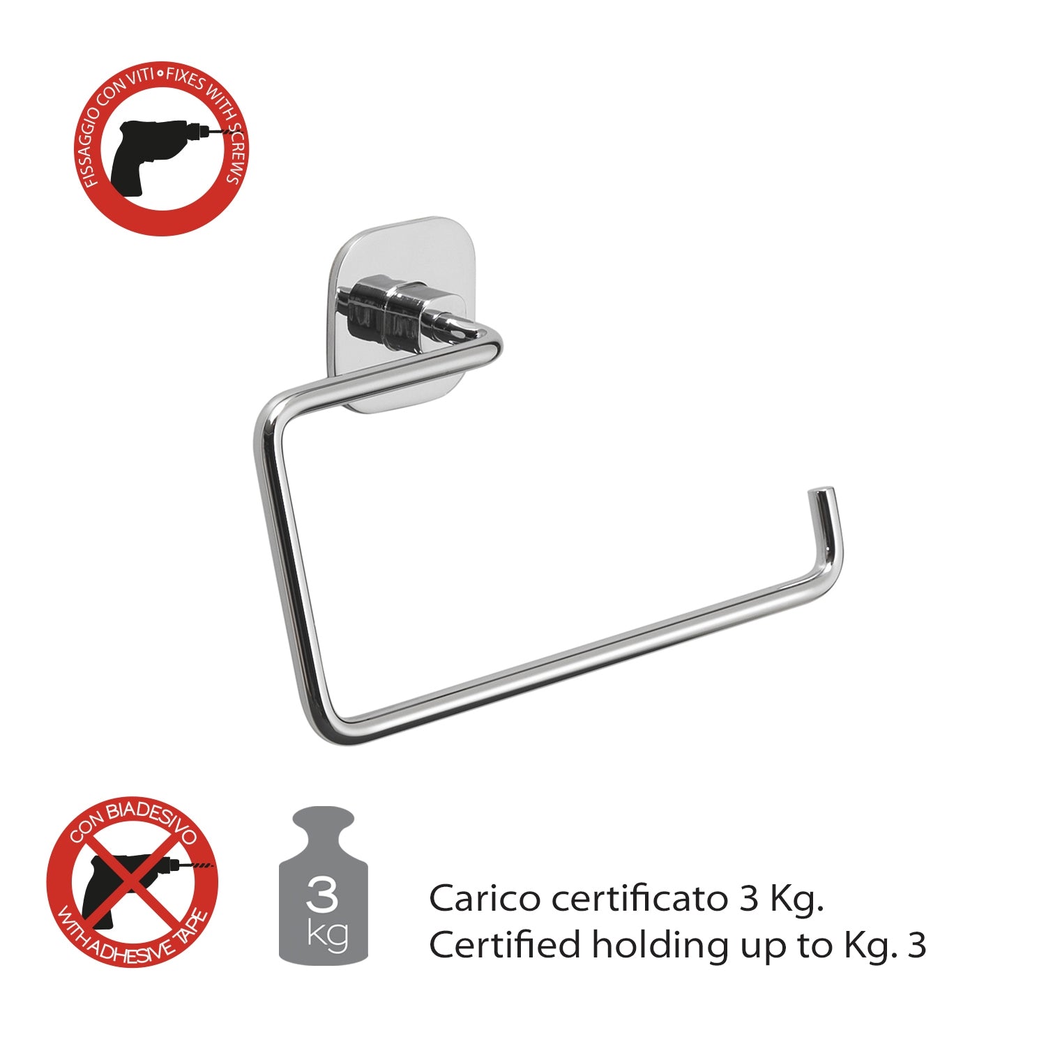 ANELLO PORTASALVIETTE TEIDE 20XH10CM CROMO.