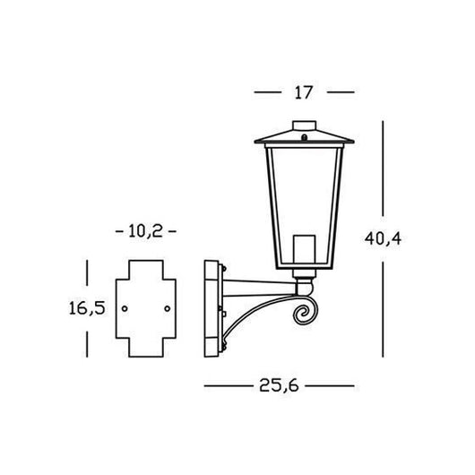 APPLIQUE IN ALTO RIBOT E27 17X26XH41CM BIANCO / OR