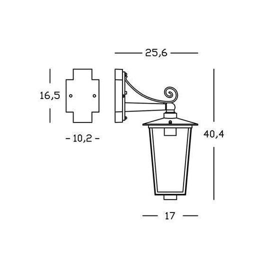 APPLIQUE IN BASSO RIBOT E27 17X26XH41CM BIANCO / O