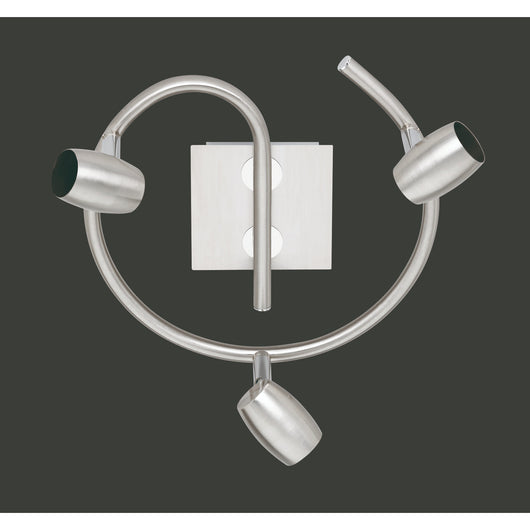 BARRA 3 SPOT MICHAEL GU10 D.25XH15CM NICHEL OPACO