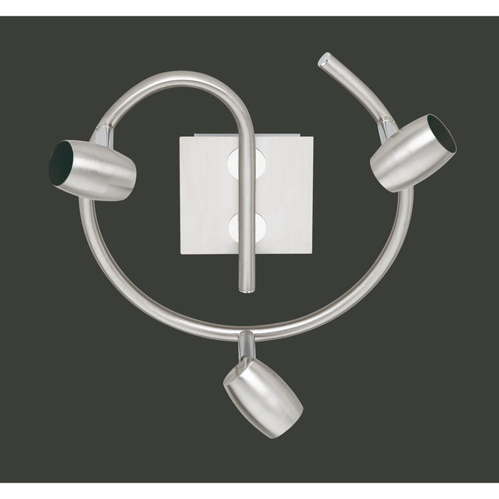 BARRA 3 SPOT MICHAEL GU10 D.25XH15CM NICHEL OPACO