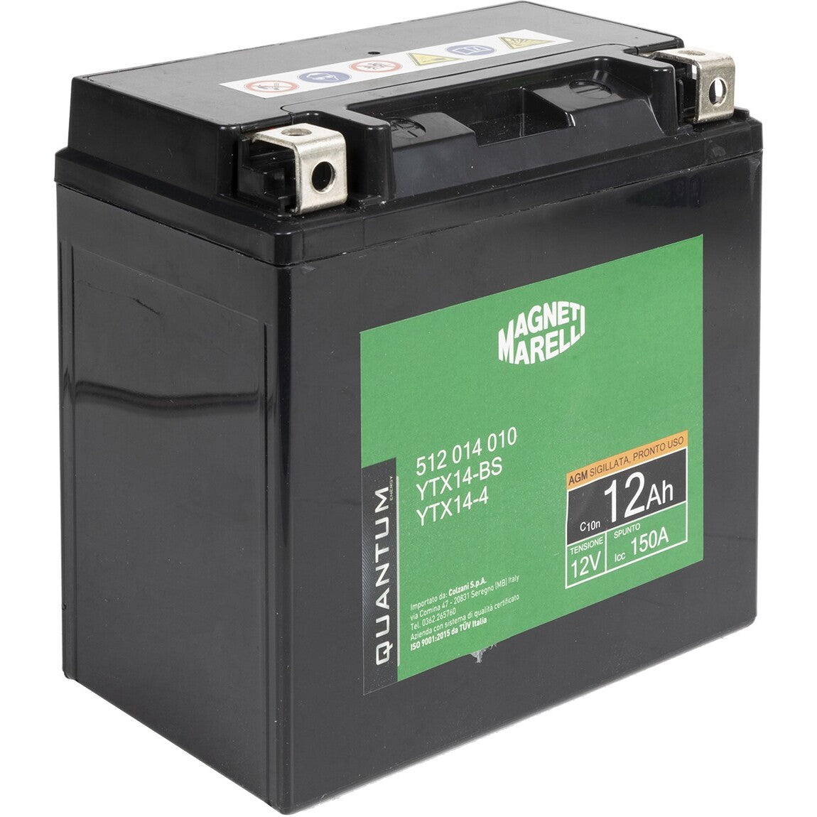 BATTERIA MOTO QUANTUM 12AH AGM-CCA 150A SX