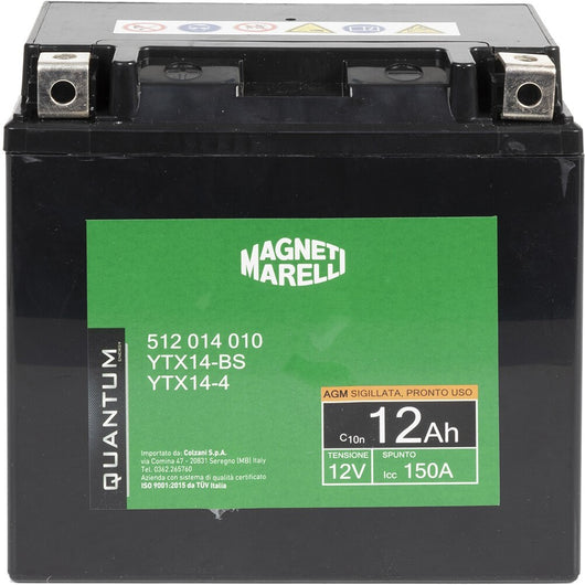 BATTERIA MOTO QUANTUM 12AH AGM-CCA 150A SX