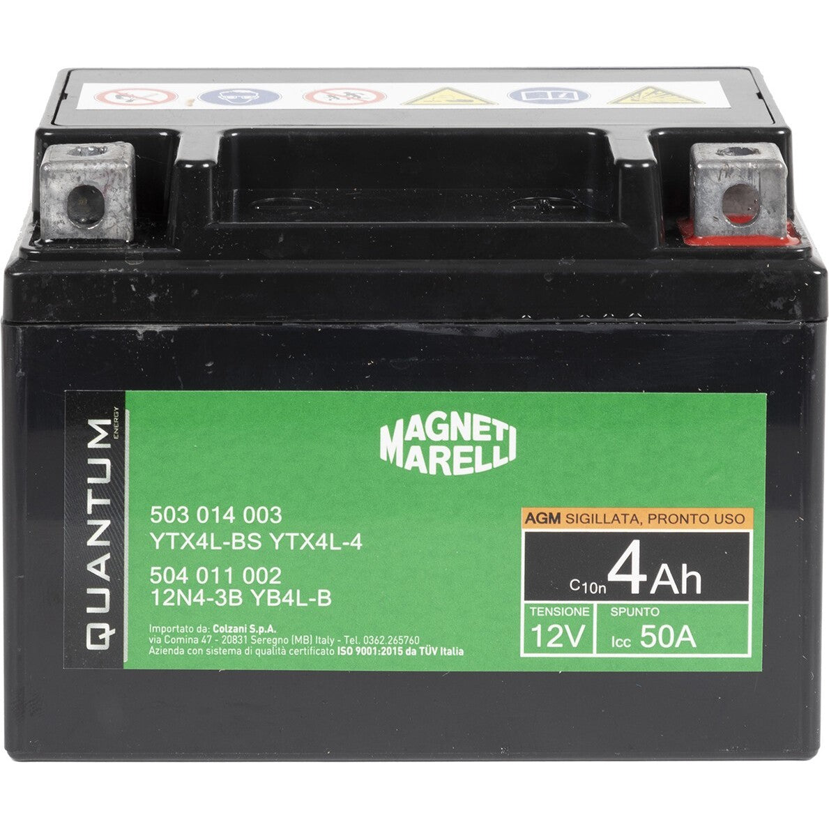 BATTERIA MOTO QUANTUM 4AH AGM-CCA 50A DX
