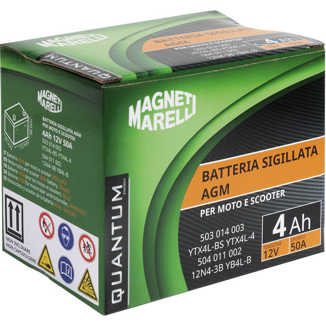 BATTERIA MOTO QUANTUM 4AH AGM-CCA 50A DX