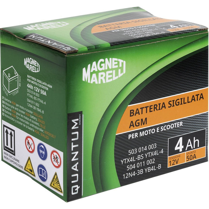 BATTERIA MOTO QUANTUM 4AH AGM-CCA 50A DX