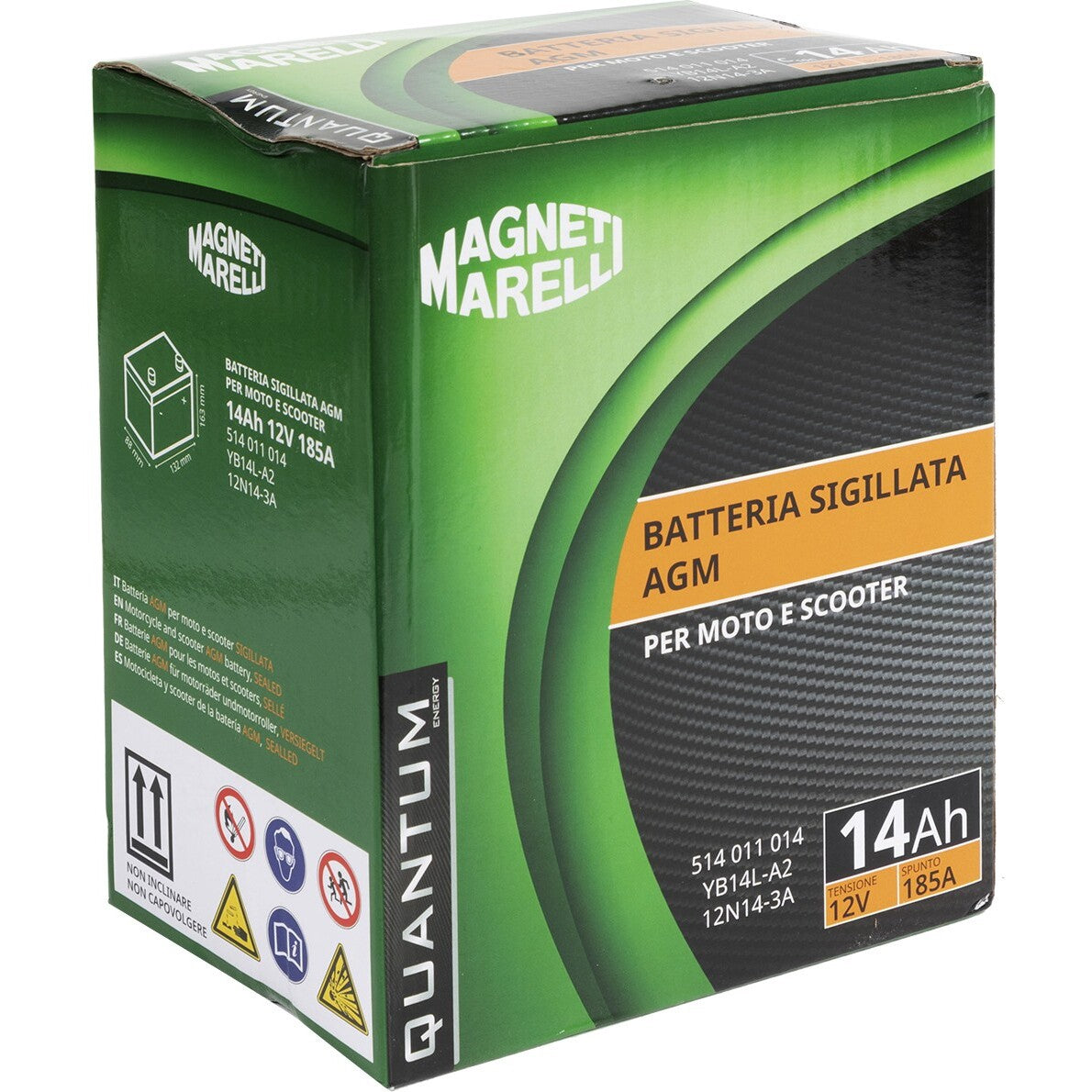 BATTERIA MOTO QUANTUM 14AH AGM-CCA 185A DX