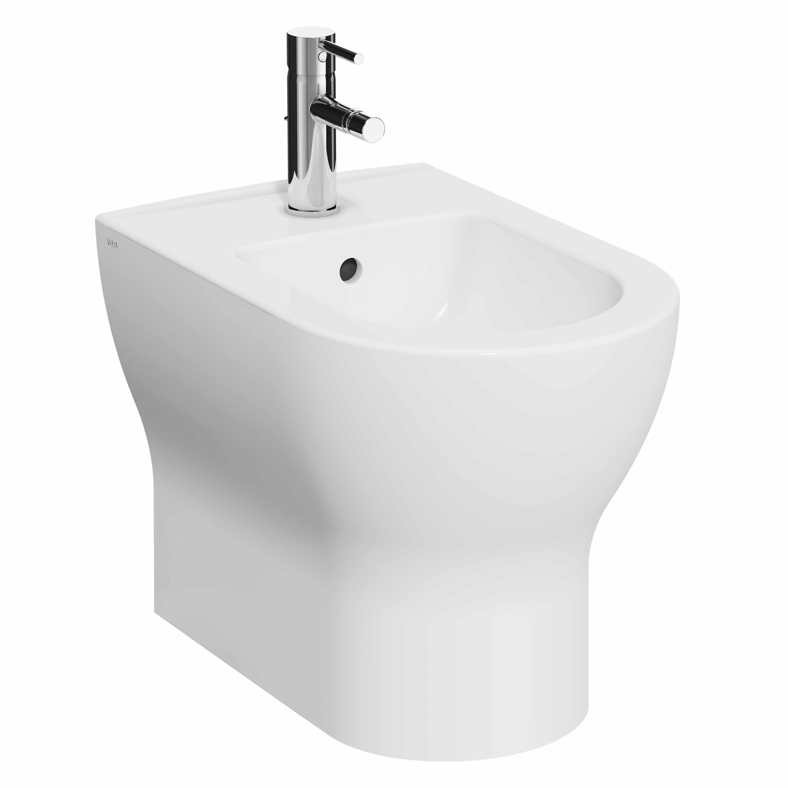 BIDET ROUND IN CERAMICA BIANCA A TERRA