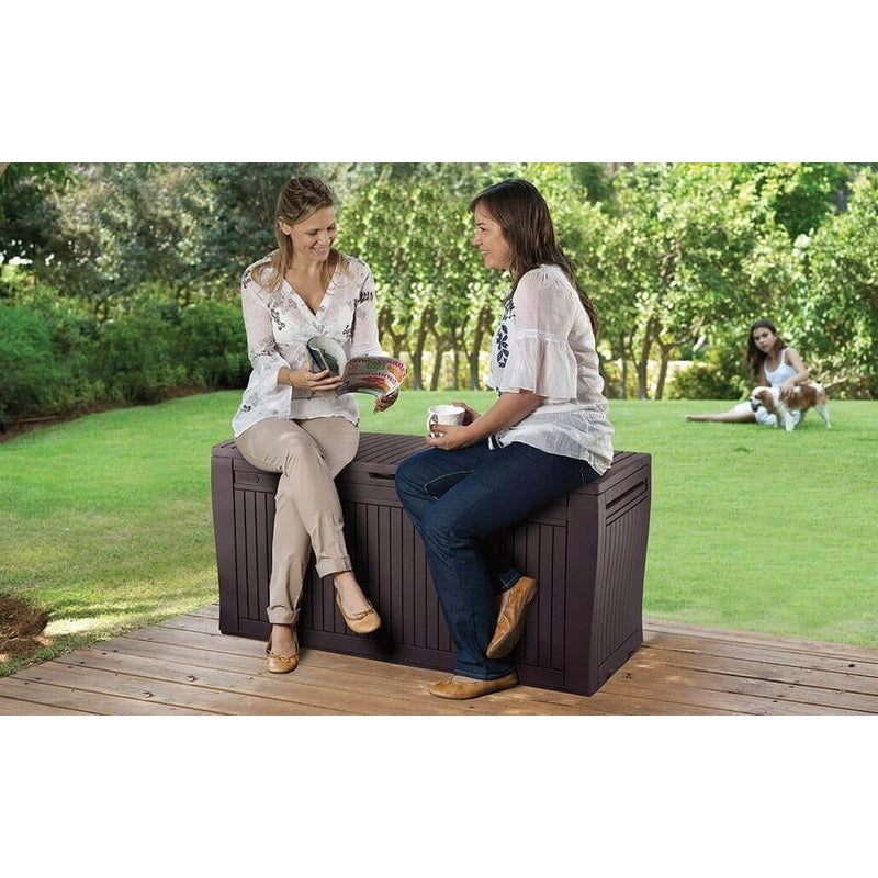 BAULE CONFY 117X45XH57CM MARRONE IN RESINA