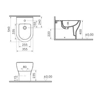 BIDET ROUND IN CERAMICA BIANCA A TERRA