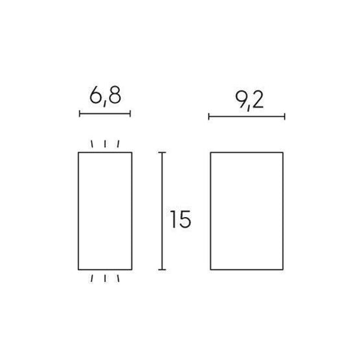 BOBO APPLIQUE 2 LUCI GU10 ACCIAIO