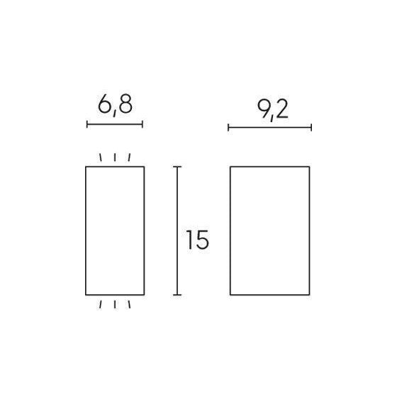 BOBO APPLIQUE 2 LUCI GU10 ACCIAIO