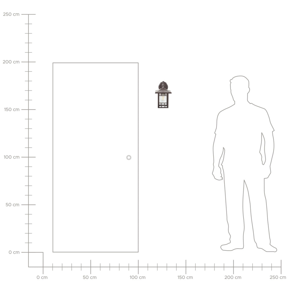 Lampada da parete per esterno metallo e vetro nero 28 cm esterno giardino stile tradizionale