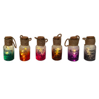 BOTTIGLIA COLORATA LED STELLE D.7XH14CM.