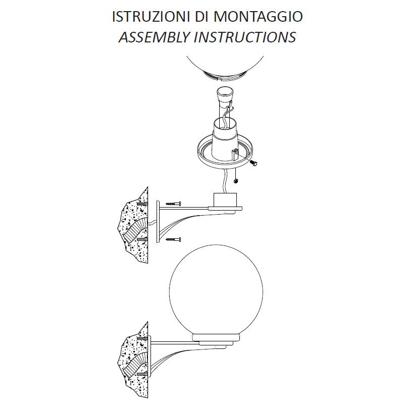 BRACCIO PER LAMPADE FINO A 300MM COLORE NERO